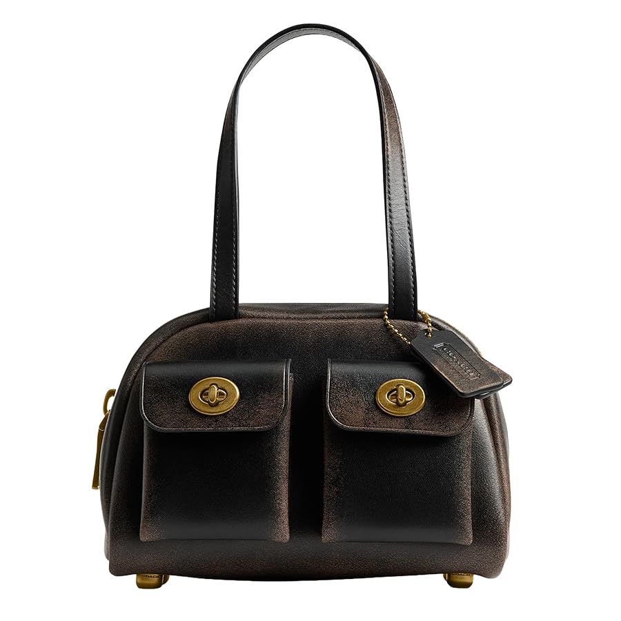 バッグ COACH Turn lock Leather mini Boston Bag COACH Turn Lock Leather Mini Boston Bag | eBay